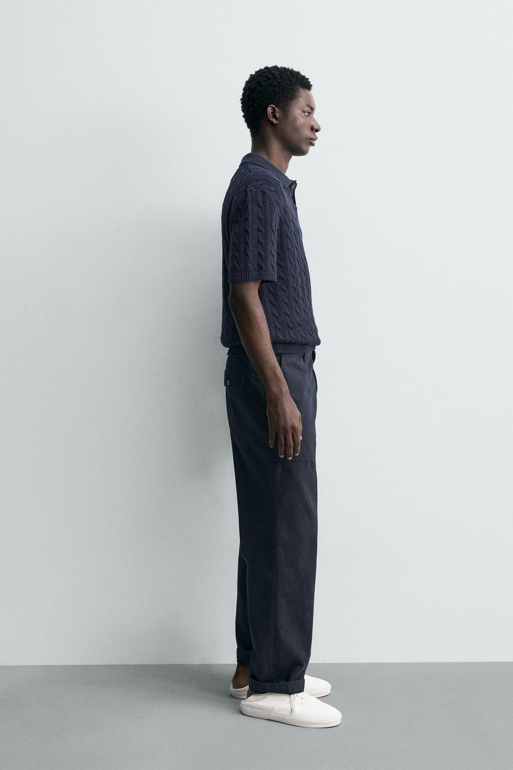 ПОЛО ИЗ РЕЛЬЕФНОГО ТРИКОТАЖА С КОСАМИ