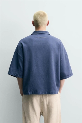 Поло свободного кроя с вышивкой- Заказать в России