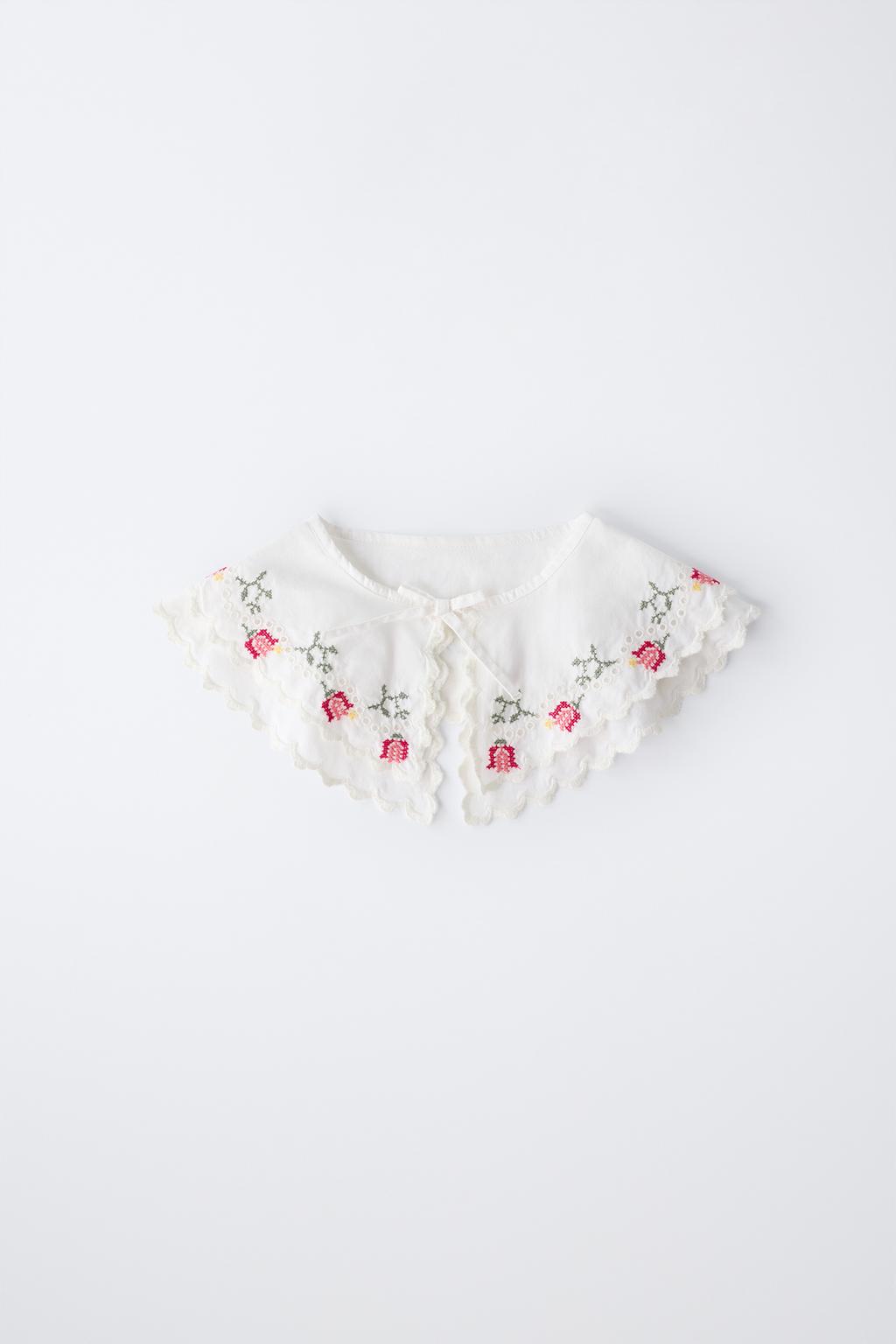 ВОРОТНИК ИЗ ПОПЛИНА С ВЫШИВКОЙ КРЕСТИКОМ