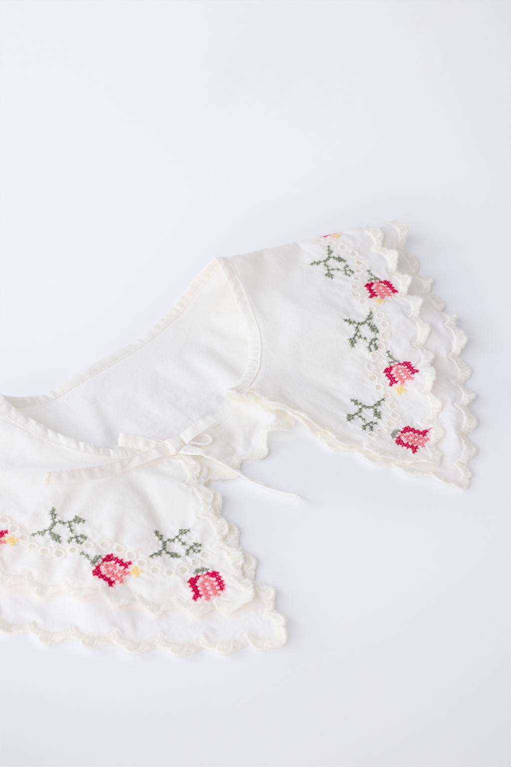 ВОРОТНИК ИЗ ПОПЛИНА С ВЫШИВКОЙ КРЕСТИКОМ