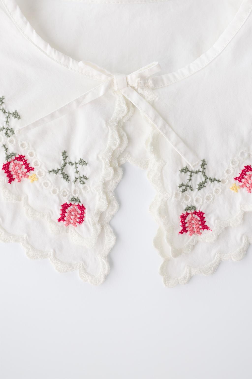 ВОРОТНИК ИЗ ПОПЛИНА С ВЫШИВКОЙ КРЕСТИКОМ