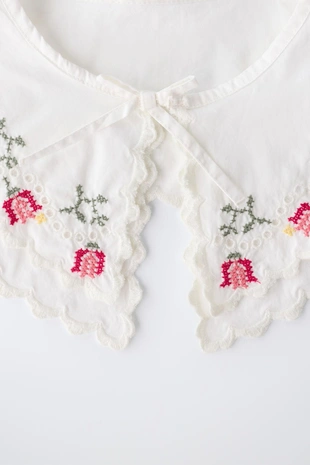 Воротник из поплина с вышивкой крестиком- Заказать в России