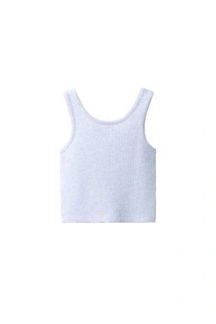 Топ из рифленого трикотажа с надписью