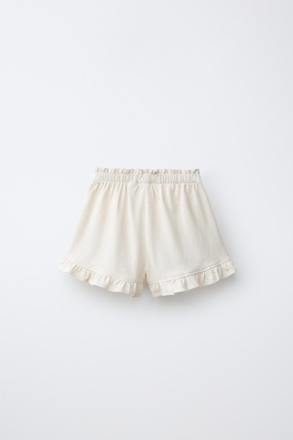 ШОРТЫ С ВОЛАНАМИ И ТРОПИЧЕСКИМ ПРИНТОМ