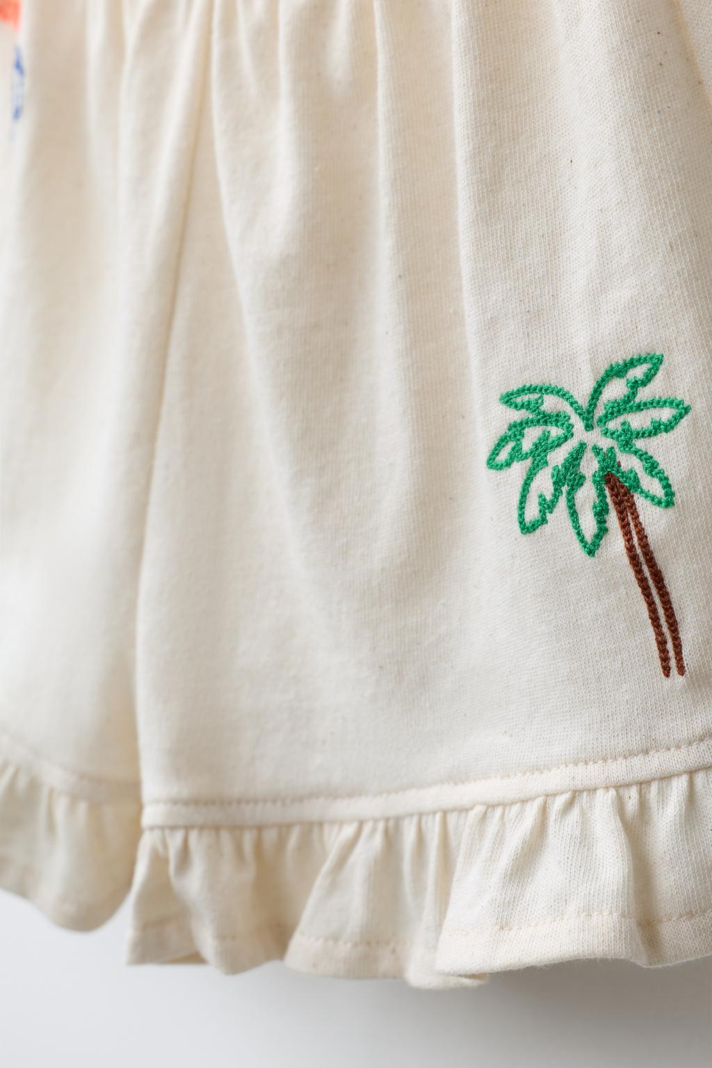 ШОРТЫ С ВОЛАНАМИ И ТРОПИЧЕСКИМ ПРИНТОМ