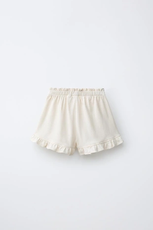 Шорты с воланами и тропическим принтом- Заказать в России