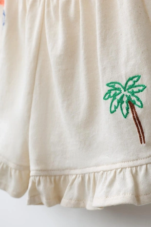 Шорты с воланами и тропическим принтом- Заказать в России