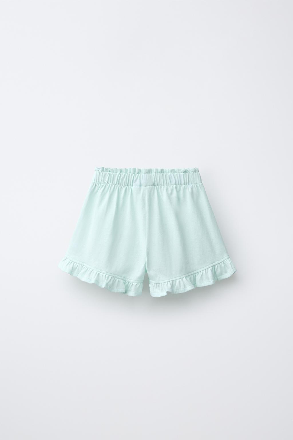 ШОРТЫ С ВОЛАНАМИ И ТРОПИЧЕСКИМ ПРИНТОМ