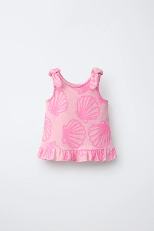 Футболка с узелками и флуоресцентными раковинами- Заказать в России