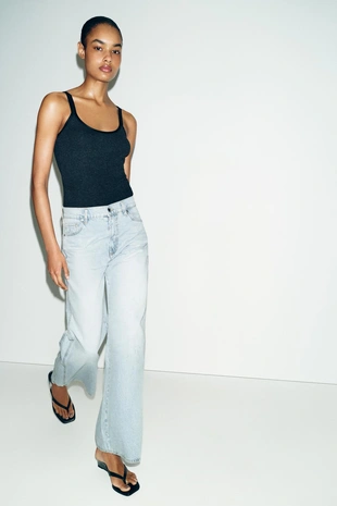 Джинсы Z1975 прямого кроя с низкой посадкой и декоративными швами- Заказать в России