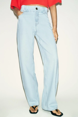 Джинсы Z1975 Straight с высокой посадкой и широким поясом- Заказать в России