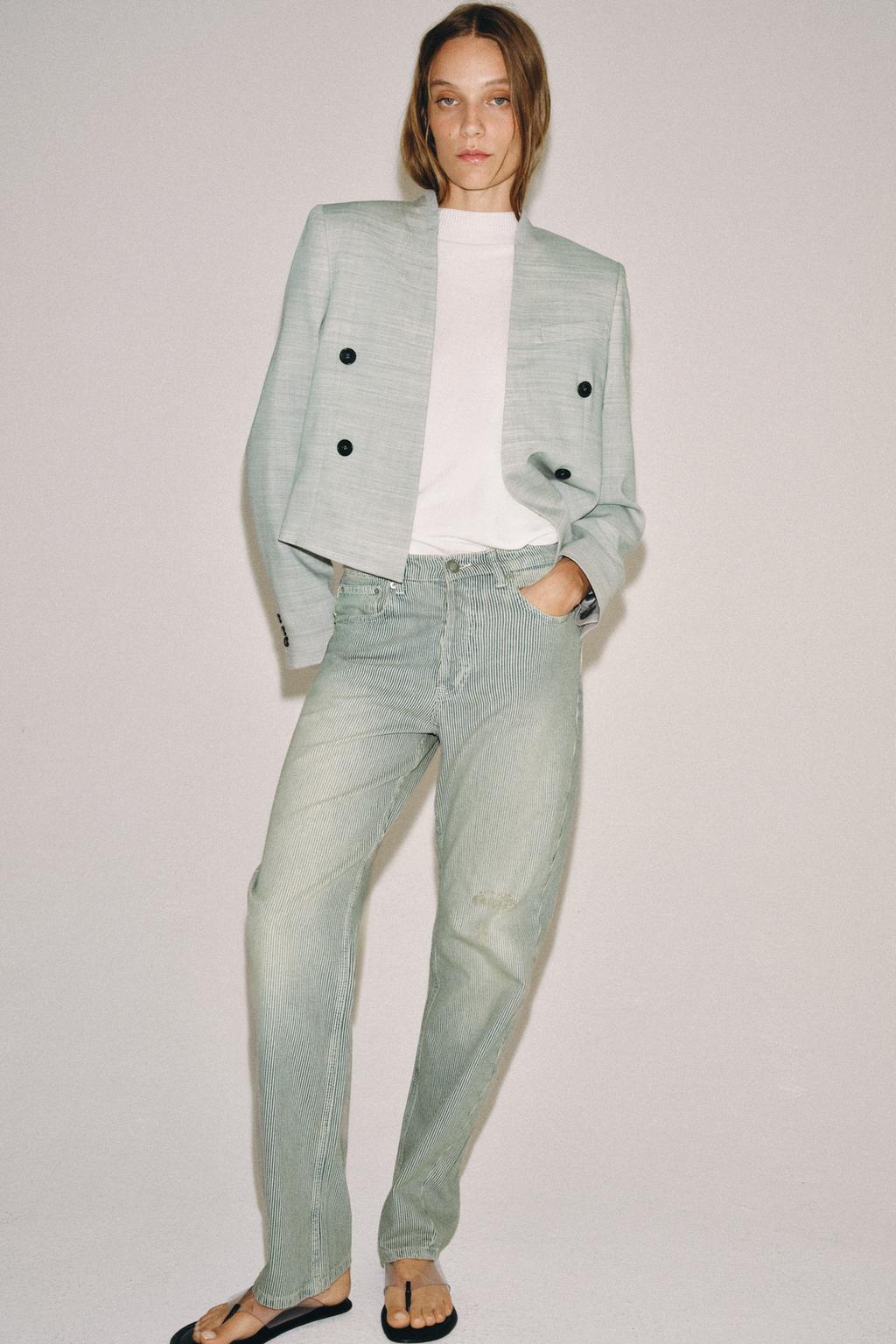 ДЖИНСЫ ZW COLLECTION ПРЯМОГО КРОЯ В ПОЛОСКУ С НИЗКОЙ ПОСАДКОЙ