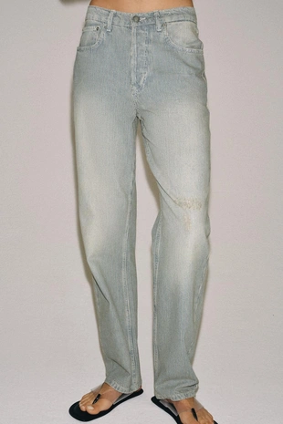 Джинсы коллекция Zara «Zw» прямого кроя в полоску с низкой посадкой- Заказать в России