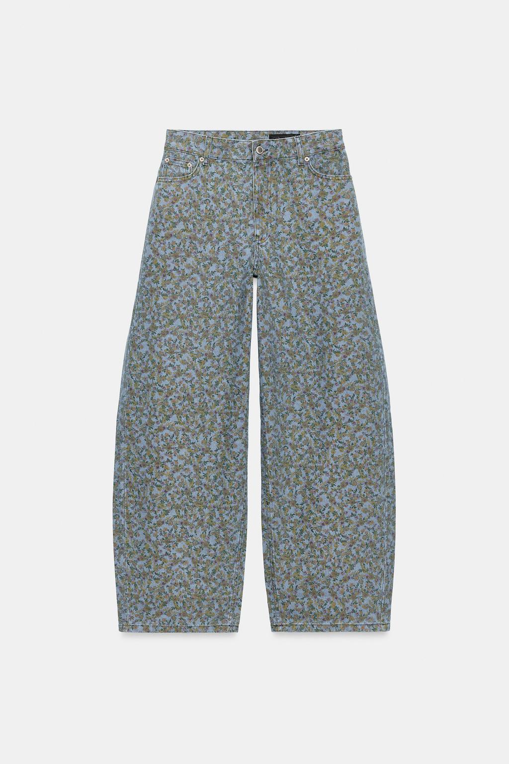 ДЖИНСЫ ZW BARREL С ВЫСОКОЙ ПОСАДКОЙ И ЦВЕТОЧНЫМ ПРИНТОМ