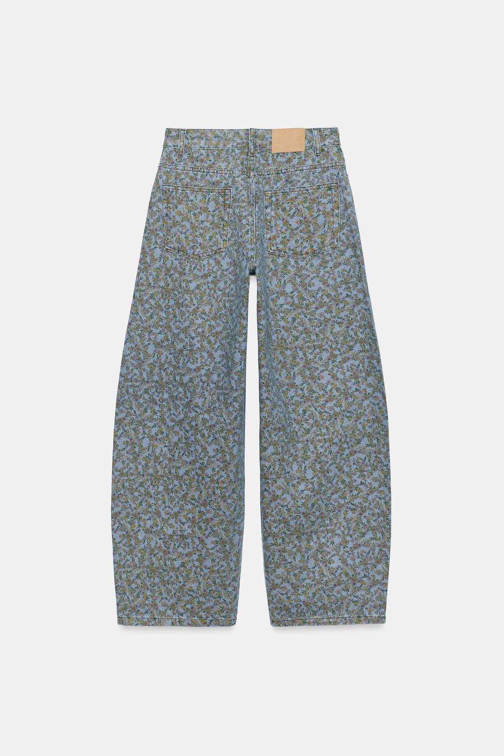 ДЖИНСЫ ZW BARREL С ВЫСОКОЙ ПОСАДКОЙ И ЦВЕТОЧНЫМ ПРИНТОМ