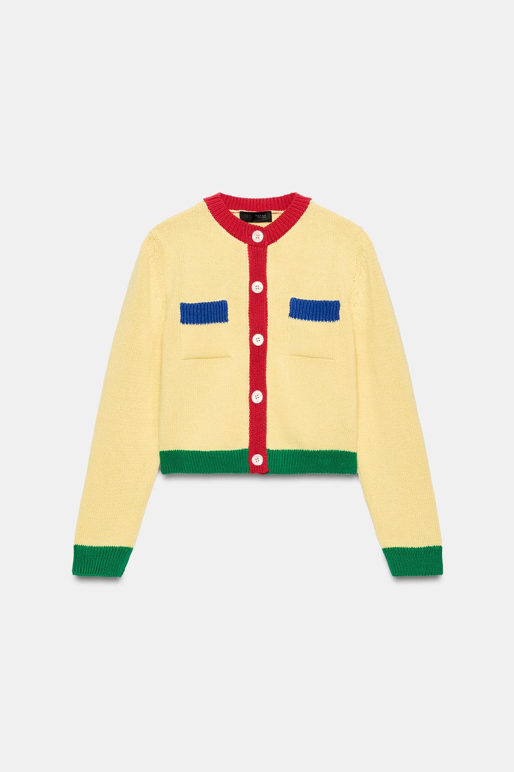 ВЯЗАНЫЙ КАРДИГАН В СТИЛЕ КОЛОР-БЛОК