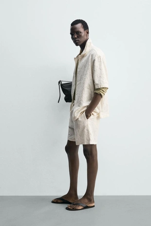 Рубашка из фактурной ткани Jacquard