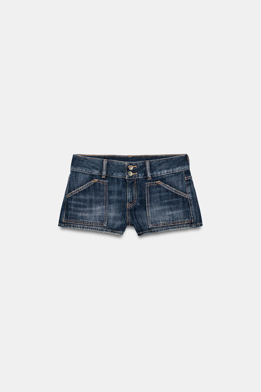 МИНИ-ШОРТЫ ИЗ ДЕНИМА TRF С КАРМАНАМИ
