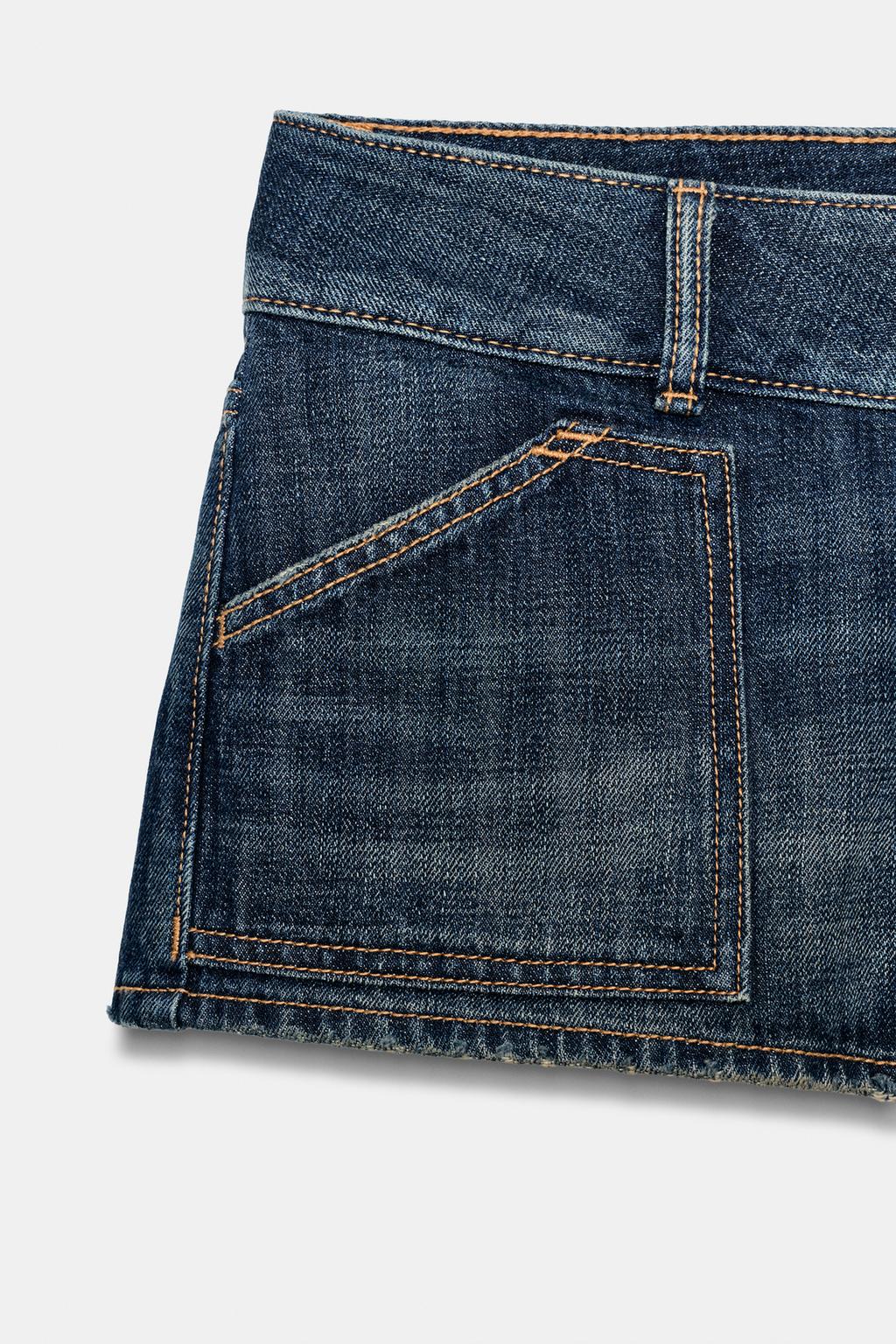 МИНИ-ШОРТЫ ИЗ ДЕНИМА TRF С КАРМАНАМИ