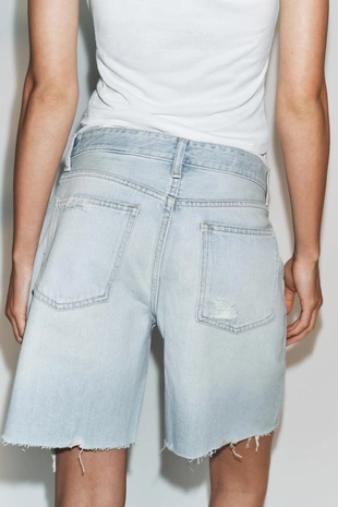 Джинсовые шорты Trf со средней посадкой- Заказать в России