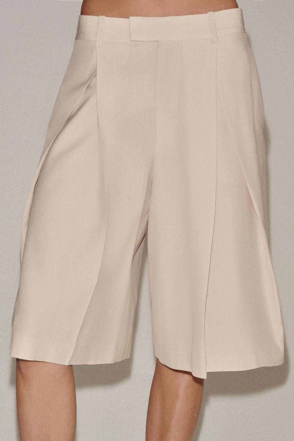 ШОРТЫ С ЗАЩИПАМИ ИЗ ШЕРСТИ — ZW COLLECTION LIMITED EDITION