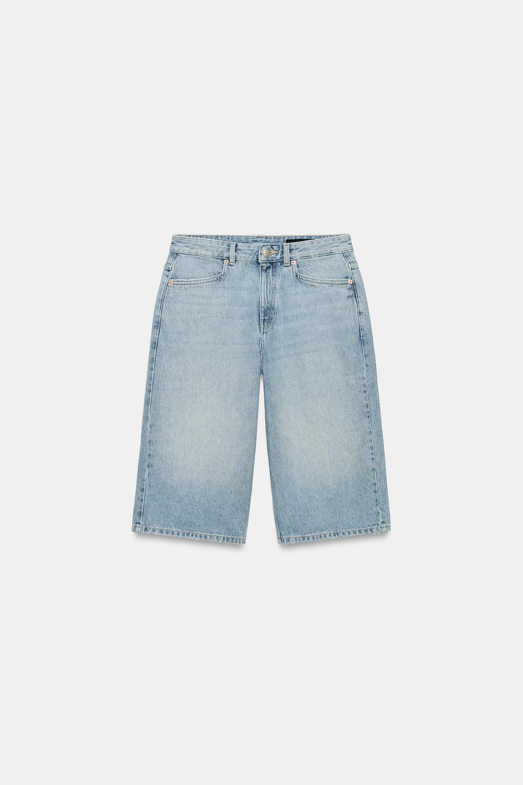 ДЖИНСОВЫЕ ШОРТЫ БЕРМУДЫ СО СРЕДНЕЙ ПОСАДКОЙ — ZW COLLECTION