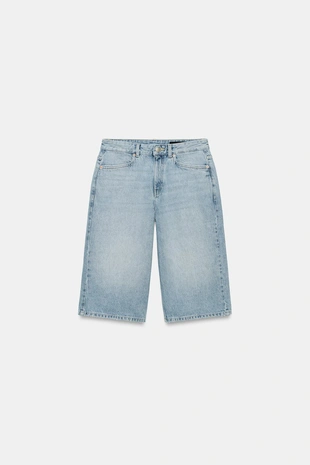 Джинсовые шорты бермуды со средней посадкой — коллекция Zara «Zw»- Заказать в России