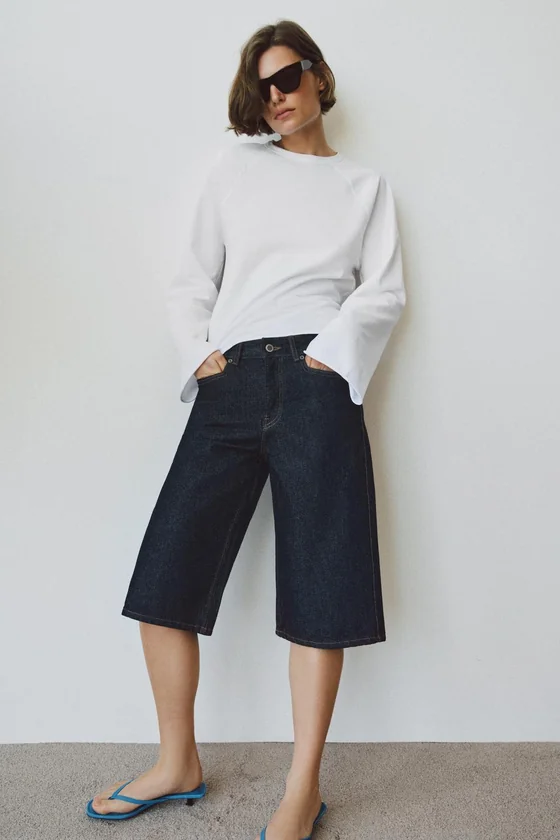 ДЖИНСОВЫЕ ШОРТЫ БЕРМУДЫ СО СРЕДНЕЙ ПОСАДКОЙ — коллекция Zara «ZW»