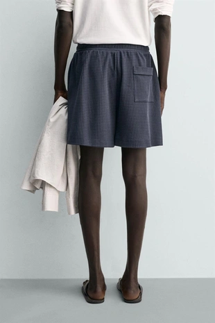 Шорты-джоггеры из рельефной ткани- Заказать в России