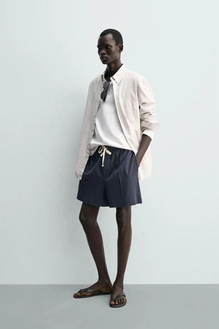 Шорты-джоггеры из рельефной ткани- Заказать в России