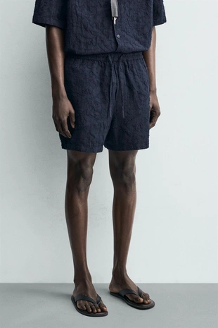 Жаккардовые шорты из рельефной ткани- Заказать в России