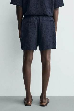 Жаккардовые шорты из рельефной ткани- Заказать в России