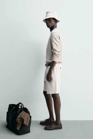 Шорты стандартной посадки со складками