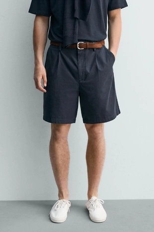 Шорты стандартной посадки со складками