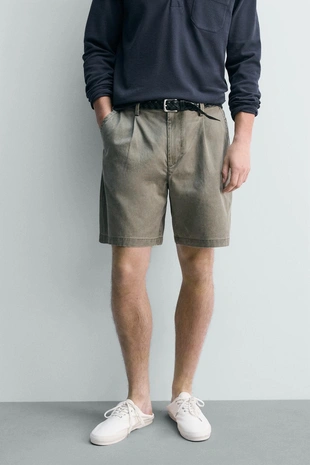 Шорты стандартной посадки со складками