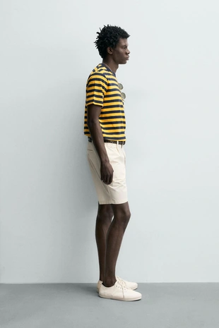 Шорты стандартной посадки со складками- Заказать в России