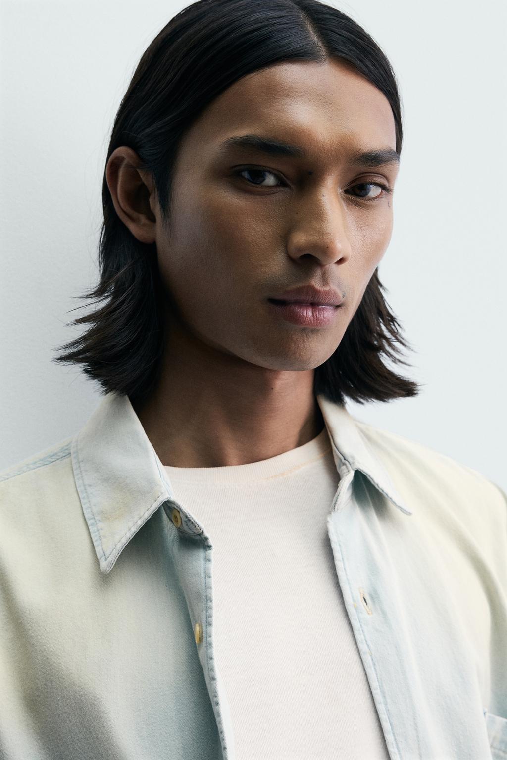 ДЖИНСОВАЯ РУБАШКА С ЭФФЕКТОМ ВИНТАЖ