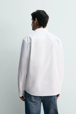 Рубашка из хлопка и лиоцелла с карманами