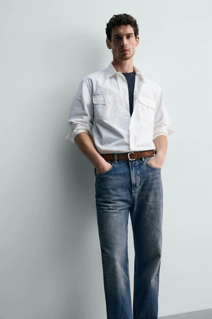 Рубашка из хлопка и лиоцелла с карманами- Заказать в России