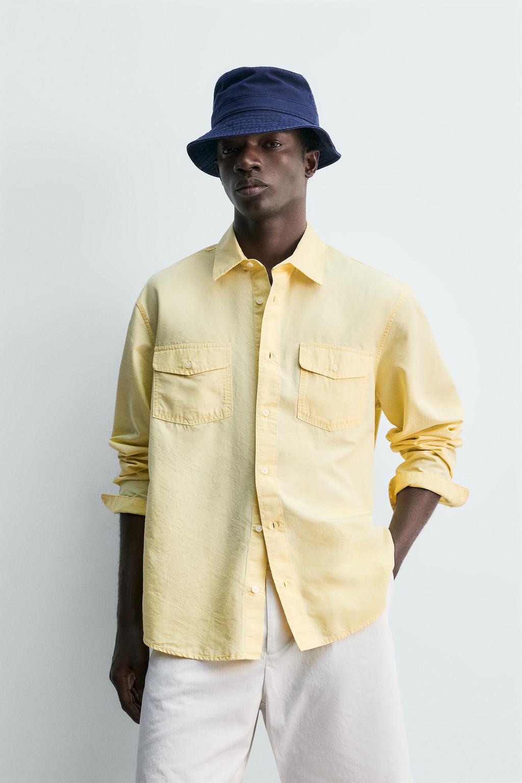 РУБАШКА ИЗ ХЛОПКА И ЛИОЦЕЛЛА С КАРМАНАМИ