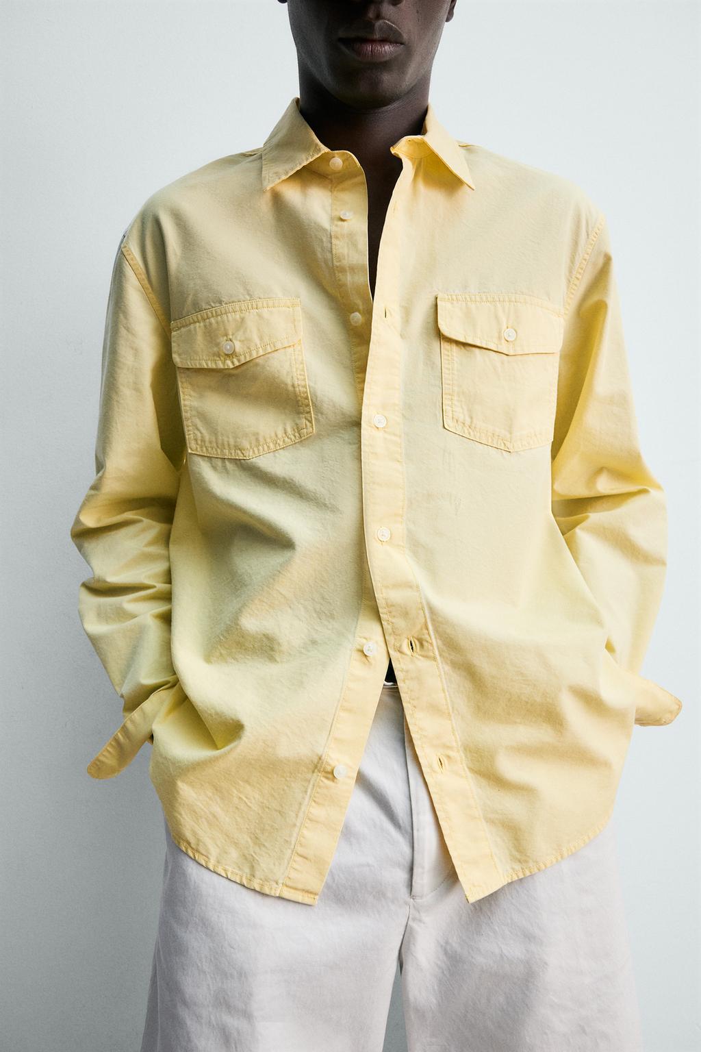 РУБАШКА ИЗ ХЛОПКА И ЛИОЦЕЛЛА С КАРМАНАМИ