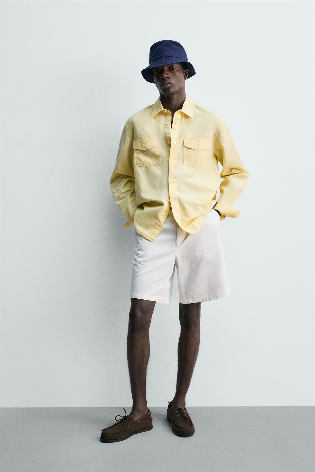 РУБАШКА ИЗ ХЛОПКА И ЛИОЦЕЛЛА С КАРМАНАМИ