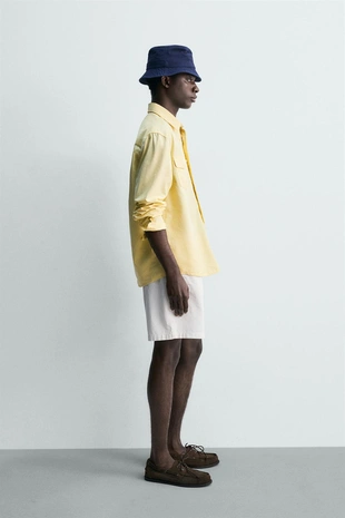 Рубашка из хлопка и лиоцелла с карманами