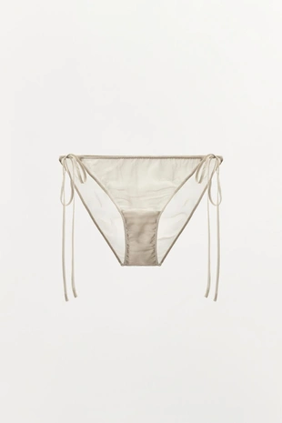 Трусы из 100% шелка с завязками- Заказать в России