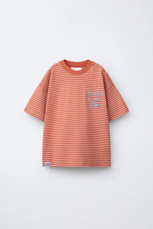 Футболка в полоску с вышивкой- Заказать в России