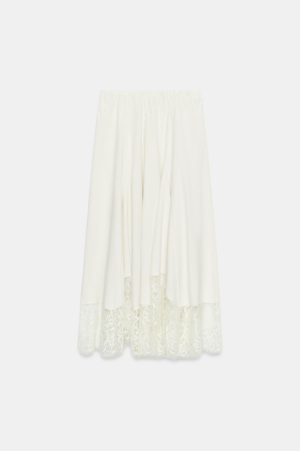 ОБЪЕМНАЯ МИНИ-ЮБКА С КРУЖЕВОМ