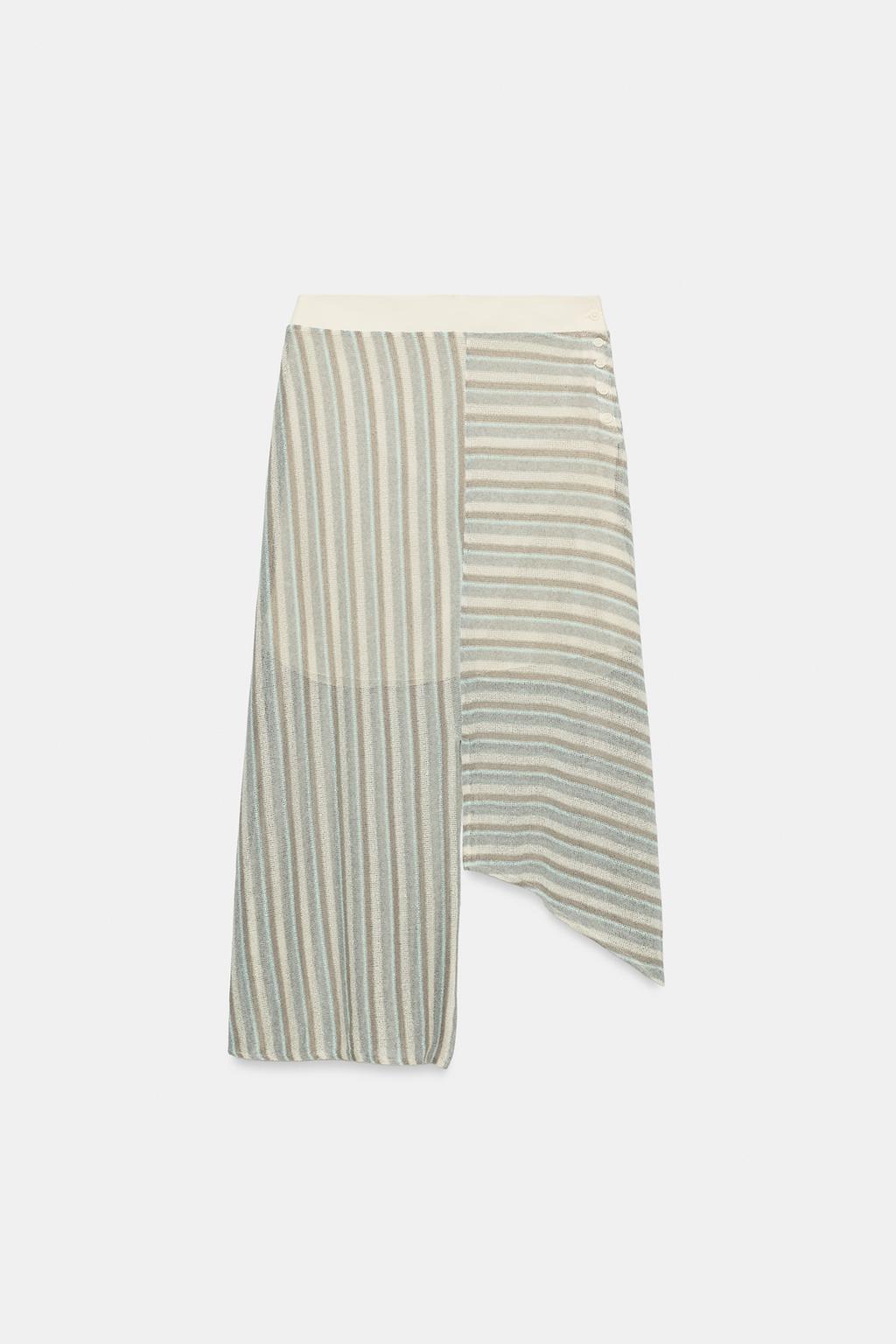 ЮБКА В ПОЛОСКУ АСИММЕТРИЧНОГО КРОЯ