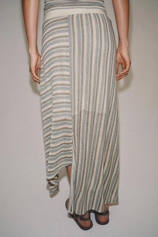 Юбка в полоску асимметричного кроя- Заказать в России