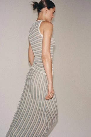 Юбка в полоску асимметричного кроя- Заказать в России