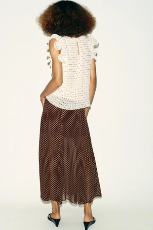 Юбка миди в горошек- Заказать в России